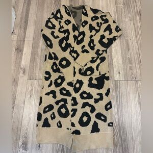 Oversized Chic Leopard Print Cardigan